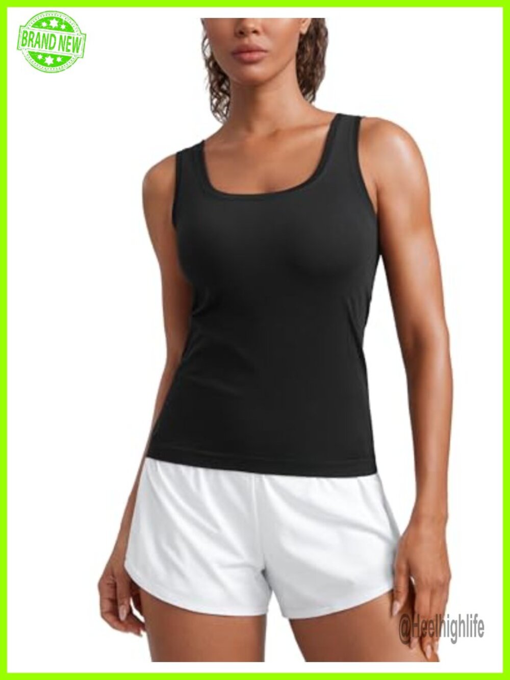 Seamless Scoop Neck Tank Top Running Training Athletic Sleeveless